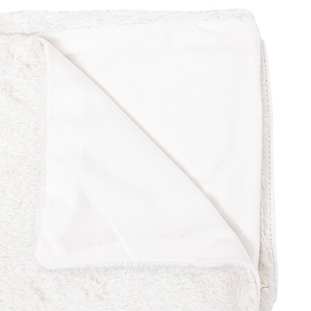 Plaid Fourrure Métallisé Polyester Blanc 130x180 cm Atmosphera