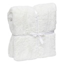 Plaid Fourrure Métallisé Polyester Blanc 130x180 cm Atmosphera