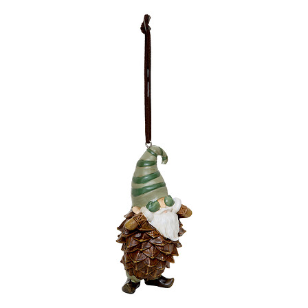 Atmosphera Sujet Gnome Pomme de Pin Résine à Suspendre Vert 10cm