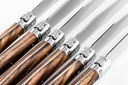 Laguiole PREMIUM LINE Couteaux à Steak dentés, Coffret 6 Bois Foncé