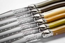 Laguiole Premium Line Treasure Coffret 6 Couteaux Steak Dentelés Multicolores