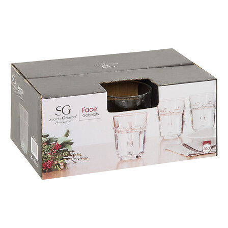 Gobelet bas Visage 30 cl verre transparent