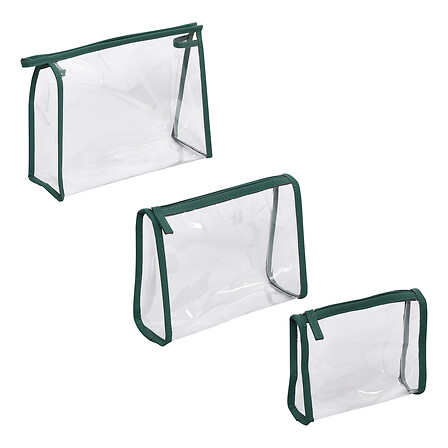 Lot de 3 trousses de voyage PVC transparent assorti