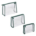 Lot de 3 trousses de voyage PVC transparent assorti