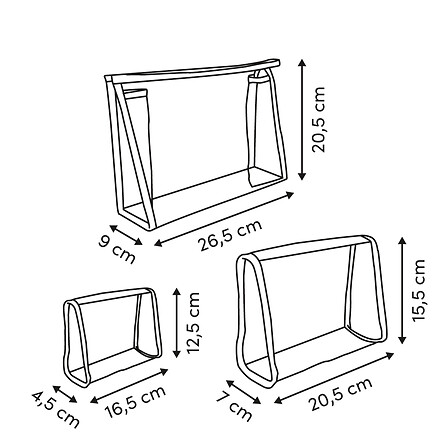 Lot de 3 trousses de voyage PVC transparent assorti