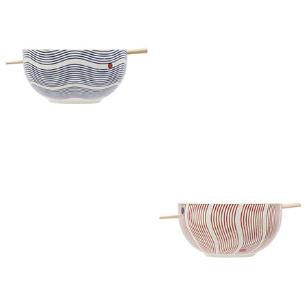 Bol à Poke bowl et baguettes Nippon diam 18 cm grès assorti