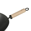 Wok 35cm acier manche bois
