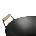 Wok 35cm acier manche bois