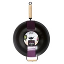 Wok 35cm acier manche bois