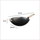 Wok 35cm acier manche bois