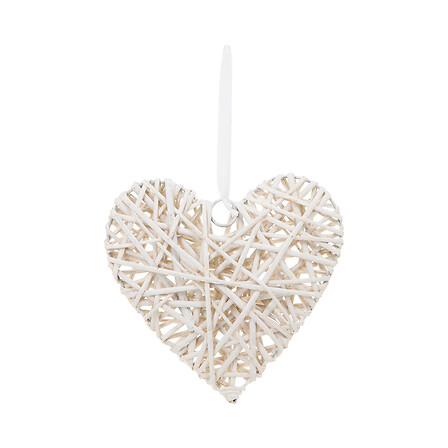 Déco murale cœur Marlo 19 x 15 cm osier assorti