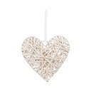 Déco murale cœur Marlo 19 x 15 cm osier assorti