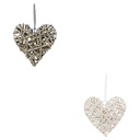 Déco murale cœur Marlo 19 x 15 cm osier assorti