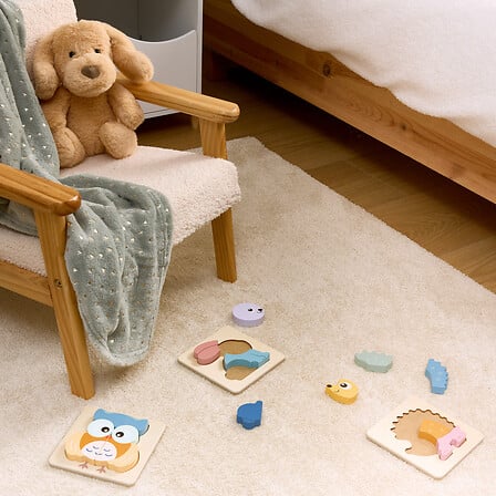 Jeu puzzle éveil Soan 12 x 12 cm bois assorti