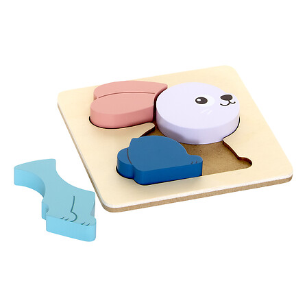 Jeu puzzle éveil Soan 12 x 12 cm bois assorti