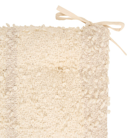 Galette de chaise Beryl 38 x 38 cm bouclette beige lin