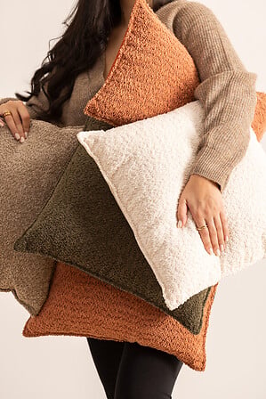 Coussin bouclette Soana 30 x 50 cm ivoire