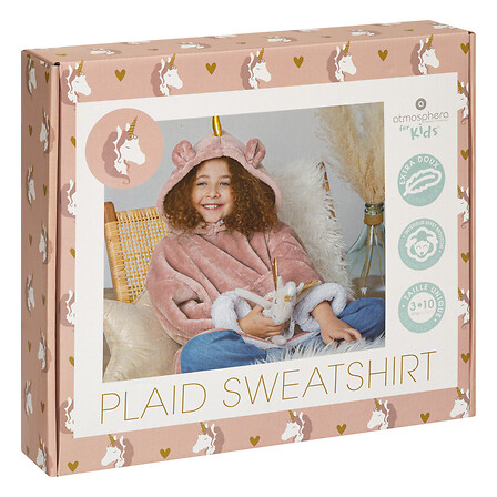 Plaid sweat licorne flanelle
