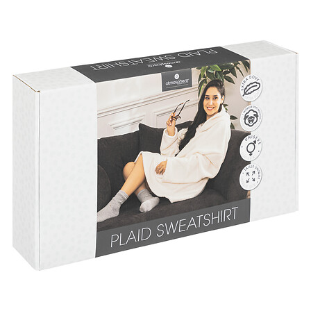 Plaid sweat bouclette ivoire