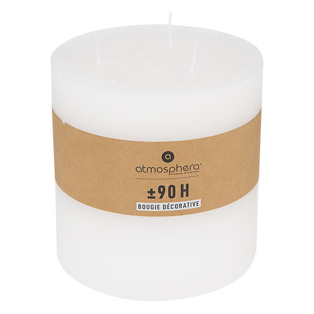 Bougie ronde Olia 14 x 14 cm blanc