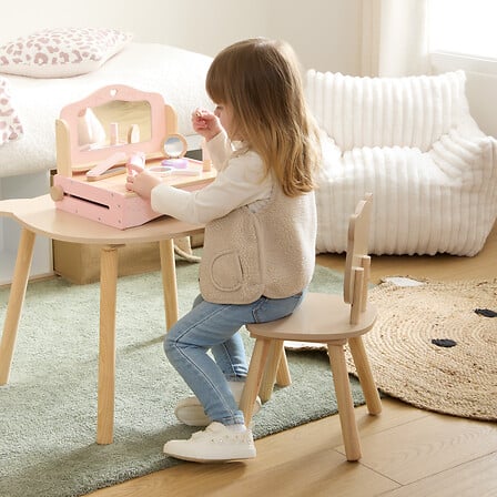 Jeu Liam coiffeuse de table et accessoires bois