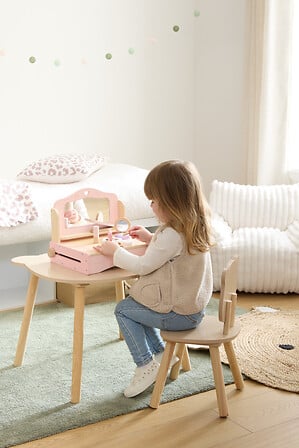 Jeu Liam coiffeuse de table et accessoires bois