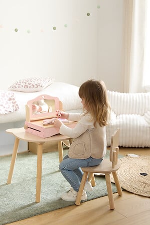 Jeu Liam coiffeuse de table et accessoires bois