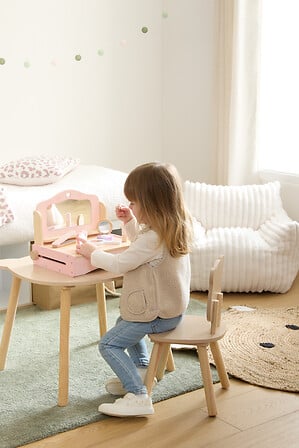 Jeu Liam coiffeuse de table et accessoires bois