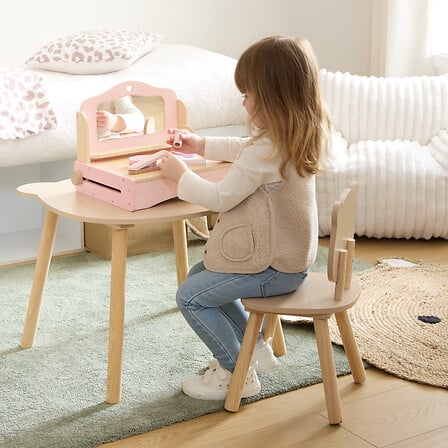Jeu Liam coiffeuse de table et accessoires bois
