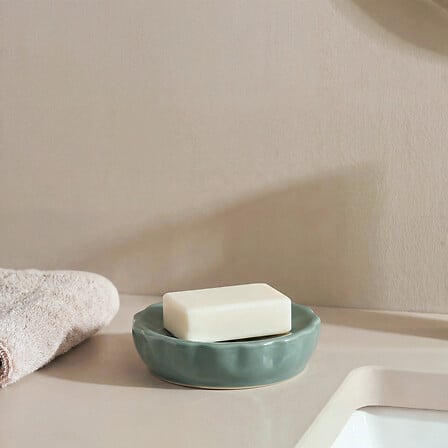 5Five Porte Savon Céramique Suny Colorama Vert Ficus Ø11cm
