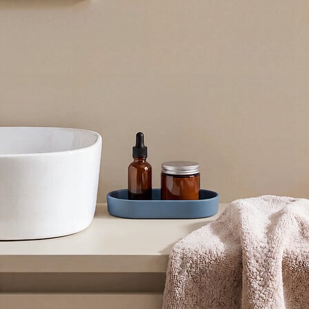 Plateau Ovale 5Five en Silicone Bleu pour Rangement & Décoration