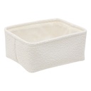 5Five Lot 2 Paniers Rangement Bouclette Rectangulaires Blanc