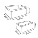 5Five Lot 2 Paniers Rangement Bouclette Rectangulaires Blanc