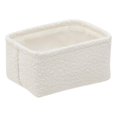 5Five Lot 2 Paniers Rangement Bouclette Rectangulaires Blanc