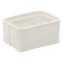 5Five Lot 2 Paniers Rangement Bouclette Rectangulaires Blanc