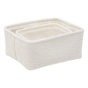 5Five Lot 2 Paniers Rangement Bouclette Rectangulaires Blanc