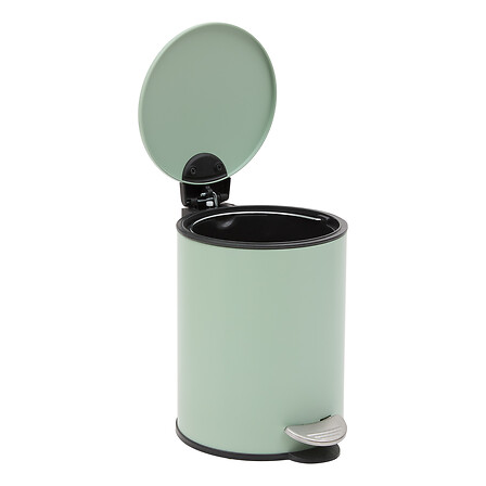 5Five Poubelle à pédale Colors 3L métal vert céladon fermeture douce
