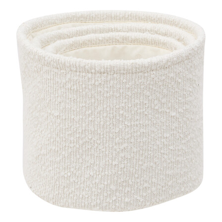 5Five Simply Smart Lot de 3 Paniers Rangement Bouclette Polyester Blanc