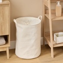 5Five Panier à linge 60L Beige Tissu avec Cordons