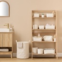 5Five Panier à linge 60L Beige Tissu avec Cordons