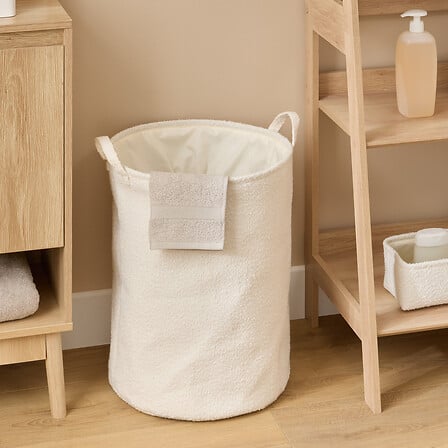 5Five Panier à linge 60L Beige Tissu avec Cordons