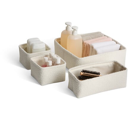 5Five Simply Smart Lot 4 Paniers Rangement Bouclette Blanc