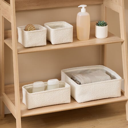 5Five Simply Smart Lot 4 Paniers Rangement Bouclette Blanc