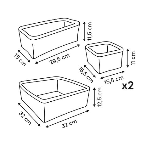 5Five Simply Smart Lot 4 Paniers Rangement Bouclette Blanc