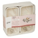 5Five Simply Smart Lot 4 Paniers Rangement Bouclette Blanc