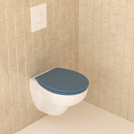 5Five Abattant WC Couleurs Bleu Pétrole MDF Ovale Fermeture Standard Universel