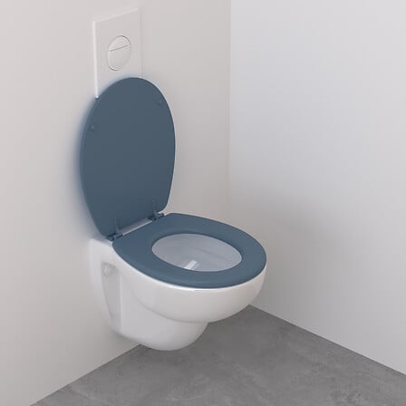 5Five Abattant WC Couleurs Bleu Pétrole MDF Ovale Fermeture Standard Universel