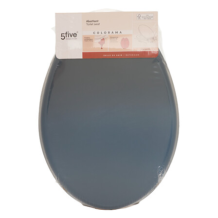 5Five Abattant WC Couleurs Bleu Pétrole MDF Ovale Fermeture Standard Universel