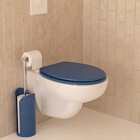 Dérouleur papier toilette 5Five, sur pied, réserve, acier bleu