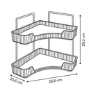 5Five Étagère d'angle Alba 2 niveaux plastique blanc métal doré 29,3 cm